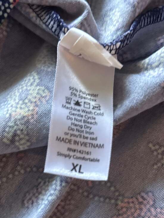 LuLaRoe Disney Collection Irma Tunic Top Minnie Mouse Floral Navy Blue - Picture 4 of 5